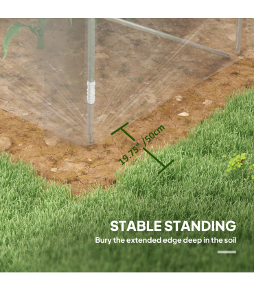 Outsunny 3 x 2 x 2m Polytunnel Greenhouse with Door, Galvanised Steel Frame