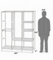 71" Portable Closet Wardrobe Clothes Rack Storage Organizer with Shelf Gray