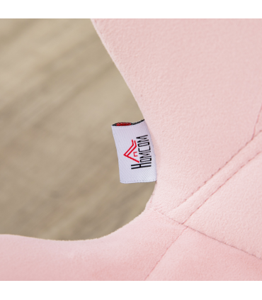 HOMCOM Modern Dining Chairs Set of 2 with Padded Seat and Steel Legs, Pink