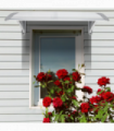 HT-100 x 80 Household Application Door & Window Rain Cover Eaves Canopy White & Gray Bracket