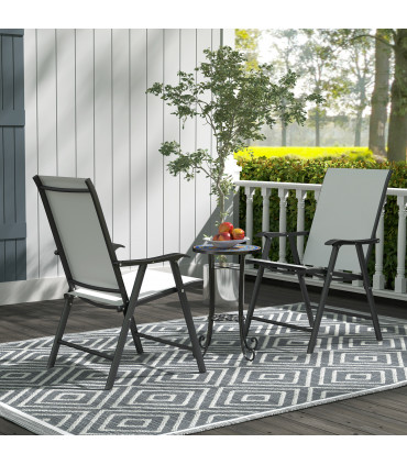 Outsunny 35.5cm Round Mosaic Garden Side Table Plant Stand w/ Shelf, Blue