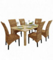 vidaXL Dining Chairs 6 pcs Abaca and Solid Mango Wood