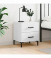 vidaXL Bedside Cabinet White 40x35x47.5 cm Engineered Wood