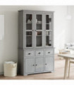vidaXL Highborad "BODO" Grey 115.5x43x200.5 cm Solid Wood Pine