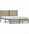 vidaXL Metal Bed Frame without Mattress Sonoma Oak 150x200 cm King Size
