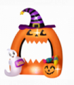 Outsunny 4.9FT Tall Halloween Inflatable Pumpkin Archway w/ Cute Ghost