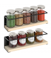 VINSANI 2pc MAGNETIC SPICE RACK WOODEN SHELF 1010420