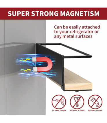 VINSANI 2pc MAGNETIC SPICE RACK WOODEN SHELF 1010420