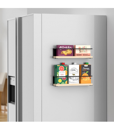VINSANI 2pc MAGNETIC SPICE RACK WOODEN SHELF 1010420