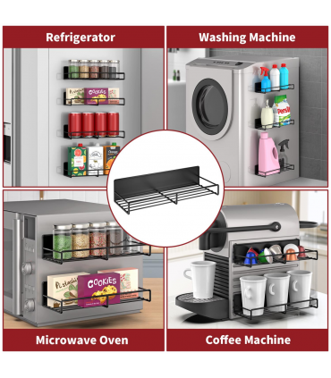 VINSANI 4pc MAGNETIC SPICE RACK METAL SHELF 1010421