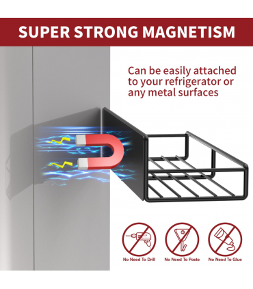 VINSANI 4pc MAGNETIC SPICE RACK METAL SHELF 1010421
