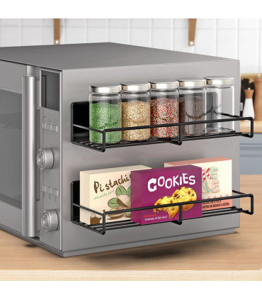 VINSANI 4pc MAGNETIC SPICE RACK METAL SHELF 1010421