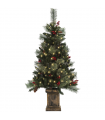 HOMCOM 1.2m Prelit Christmas Tree with 100 Warm White LED Lights and 8 Modes