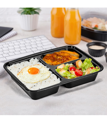 VINSANI 10pk 3 COMPARTMENTS MEAL PREP CONTAINERS 1010425