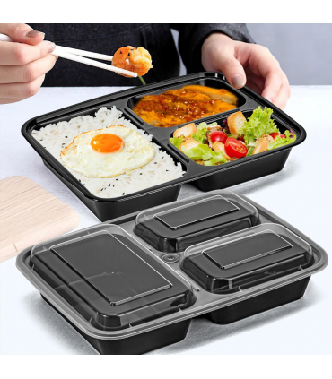 VINSANI 30pk 3 COMPARTMENTS MEAL PREP CONTAINERS 1010478