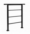 Handrails for Outdoor Steps, Wrought Iron Handrail Fits 1 or 3 Steps, Transitional Handrail with Installation Kit, Black（same as 66442124）