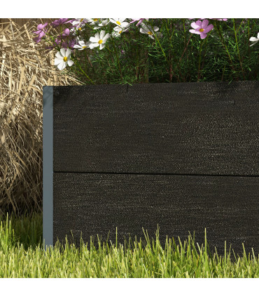 Outsunny Raised Garden Bed with Trellis and Drainage Hole, Planter Box Black