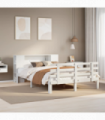 vidaXL Bookcase Bed without Mattress White 120x190 cm Small Double Solid Wood Pine