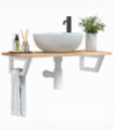 vidaXL Basin Shelf Wall Mounted Steel and Solid Wood Acacia
