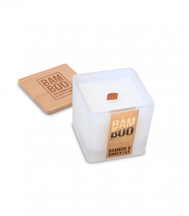 Bamboo & Ginger Lily Small Soy Candle  - 20 Hours Burn - Crackling Wick