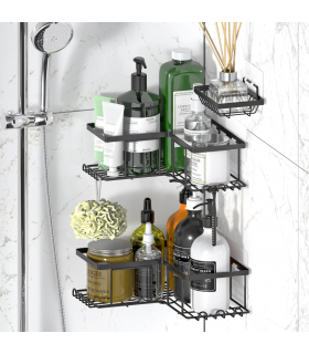 VINSANI 3pc BLACK SHOWER CADDY 1010501