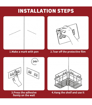 VINSANI 3pc BLACK SHOWER CADDY 1010501