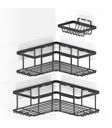 VINSANI 3pc BLACK SHOWER CADDY 1010501