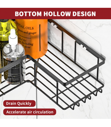 VINSANI 3pc BLACK SHOWER CADDY 1010501