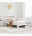 vidaXL Bed Frame with Headboard without Mattress White 90x200 cm