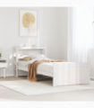 vidaXL Bed Frame with Headboard without Mattress White 90x190 cm Single