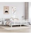 vidaXL Bed Frame with Headboard without Mattress White 200x200 cm