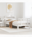 vidaXL Bed Frame with Headboard without Mattress White 90x190 cm Single