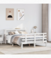 vidaXL Bed Frame with Headboard without Mattress White 120x190 cm Small Double