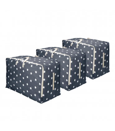 VINSANI 3pc STORAGE BAGS NAVY BLUE STAR 0000344