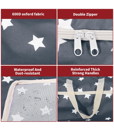 VINSANI 3pc STORAGE BAGS NAVY BLUE STAR 0000344