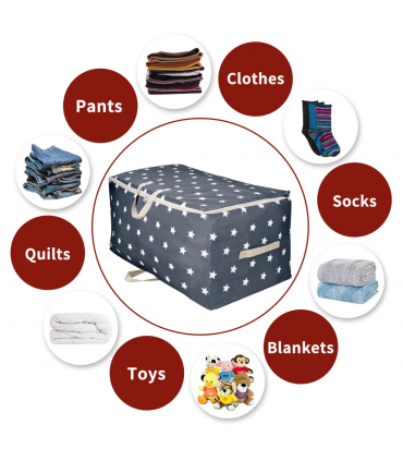 VINSANI 3pc STORAGE BAGS NAVY BLUE STAR 0000344