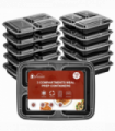 VINSANI 10pk 3 COMPARTMENTS MEAL PREP CONTAINERS 1010425 X 2