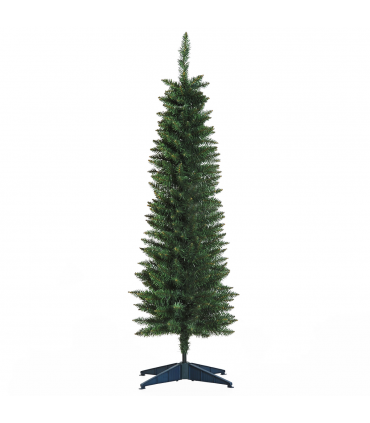 1.5m 5ft Artificial Pine Pencil Slim Christmas Tree 294 Branch Tips with Stand