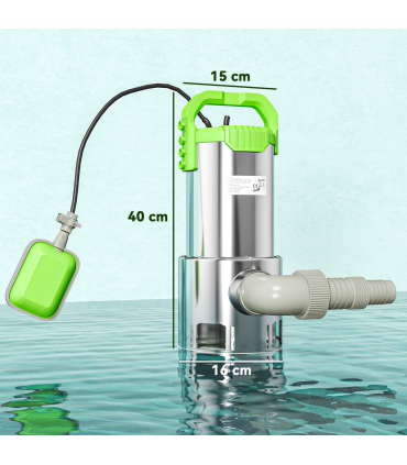 Outsunny 1100W Water Pump with Float Switch, 18500L/H Electric Sump Pump