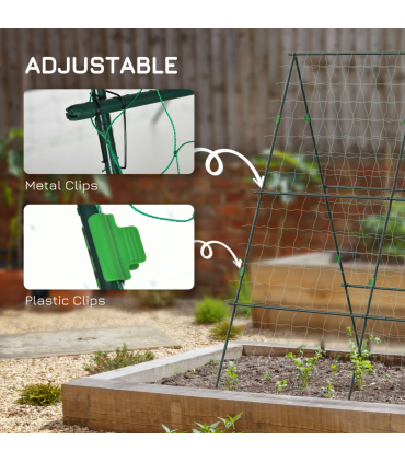 Outsunny A-Frame Trellis Plant Support for Vegetables, Flowers, Fruit