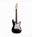 GST Rosewood Fingerboard Electric GuitarBagShoulder Strap Pick Whammy Bar Cord Wrench Tool Black & White