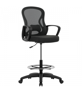 Vinsetto Mesh Office Chair with Lumbar Support, Adjustable Height, Black