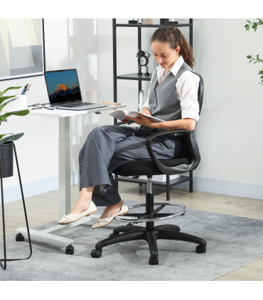 Vinsetto Mesh Office Chair with Lumbar Support, Adjustable Height, Black