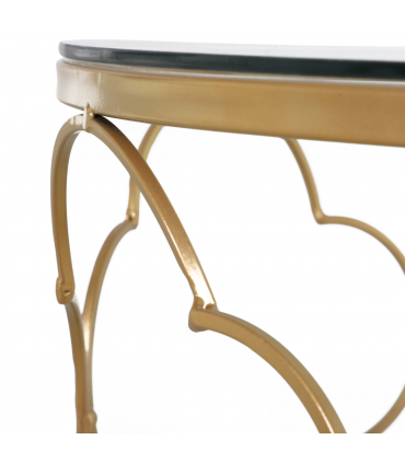 HOMCOM Nesting Tables Set of 2, Side End Table with Glass Top, Gold Tone