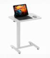 HOMCOM Height Adjustable Standing Desk with Wheels for Home Office, White