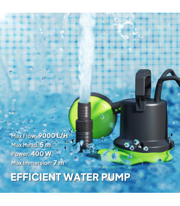 Outsunny 400W Water Pump with Float Switch, 9000L/H Electric Sump Pump