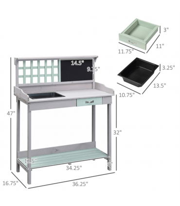 Garden Work Bench、Open Shelf Storage