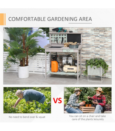 Garden Work Bench、Open Shelf Storage