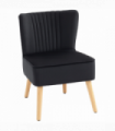 HOMCOM Velvet Accent Chair Occasional Tub Chair for Living Room, Black