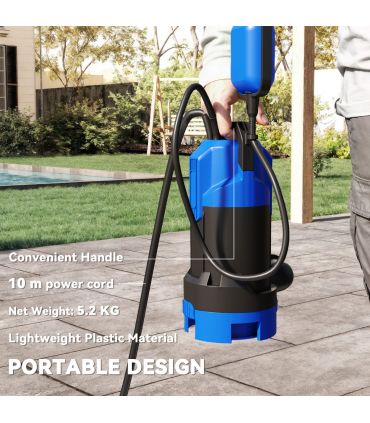 Outsunny 750W Water Pump with Float Switch, 20000L/H Electric Sump Pump